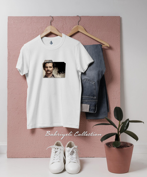Oversize narcos pablo escobar Tasarımlı Unisex T-Shirt