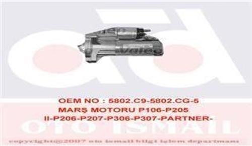 MARŞ MOTORU 12V 1.3kw 9 DİŞ P106-P205 II-P206-P207-P301-P306-P307-PARTNER-BERLINGO-C2-C3-C4-NEMO- SAXO-XSARA 1.0-1.1-1.4-1.6 BENZİN