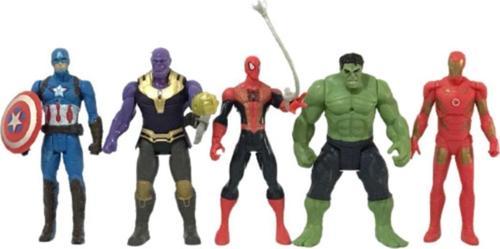 Kutulu Süper Kahramanlar 5'Li Figür Set (Kaptan Amerika, Thanos, Spiderman, Hulk, İronman)