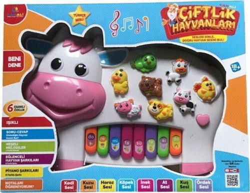 Türkçe Müzikli Eğitici Inek Figürlü Piyano