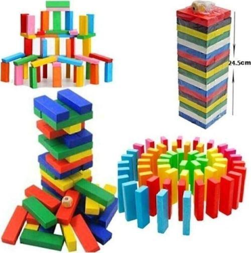 Eser Renkli Jenga Ahşap Denge Oyunu