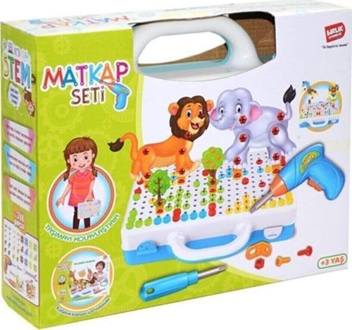 11B Matkaplı Vidalama Ve 3D Yaratıcı Mozaik Puzzle 340 Parça Creative Portable Box Yapı Lego Oyunu -