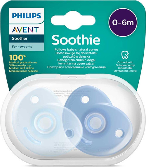 Soothie Ortodontik Saklama Kutulu 2li Emzik 0-6 Ay - Erkek