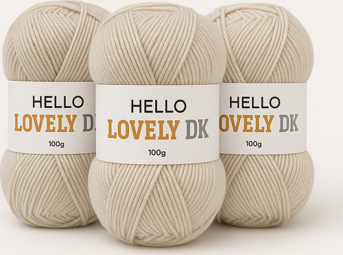 HELLO Lovely DK %100 Akrilik Örgü İpliği 3’lü Paket (Taş Rengi,100g - 300m)