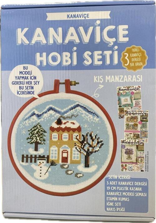 Kanaviçe Dergi 3Farklı Sayı Kanaviçe Nakış Kiti Kış Manzarası Tüm Malzemeleri İle Birlikte Hobi Set
