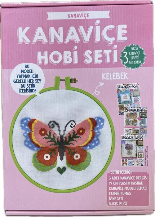 Kanaviçe Dergisi 3Farklı Sayı Ve Kanaviçe Nakışı Kiti Kelebek Hobi Seti Tüm Malzemeler İle
