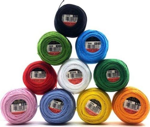 Koton Perle - 8 Numara 10 Gram 10 Temel Renk Etamin Ve Nakış Iplik Seti