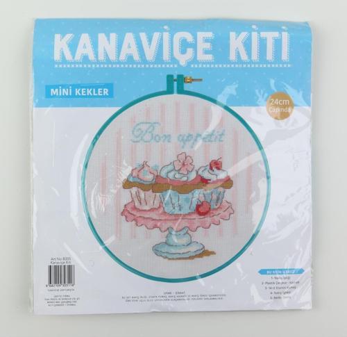 Mini Kekler Kanaviçe Kiti 24 cm Çapında