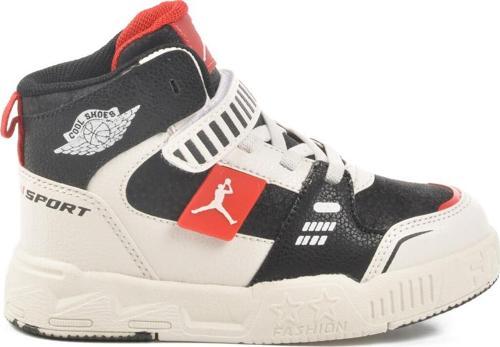 Siyah Kırmızı Cırtlı Bilek Boy Erkek Çocuk Sneaker King Uzun P