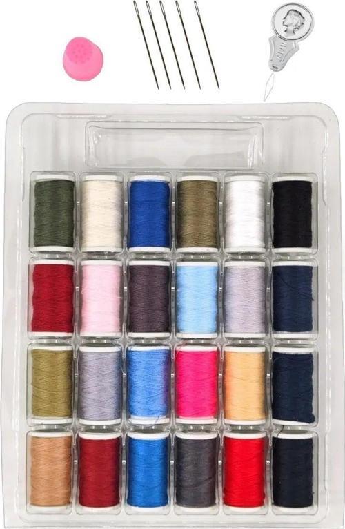 Mini Makara, El Dikiş Kiti, 24 Ad Dikiş Ipi Seti, 5 Ad Dikiş Iğnesi, Ip Geçirici, Yüksük, Iplik Seti