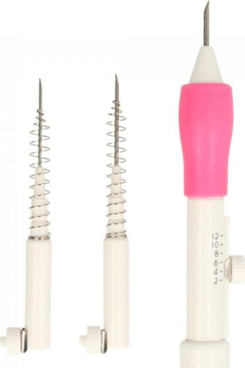 Pembe Renk Kutu Arkasında Türkçe Kullanım Tarifli Punch Iğnesi seti 3lü