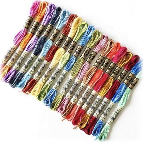 Ebruli Muline Etamin Kanaviçe Bilekli Goblen İplik Seti 18 Renk Set