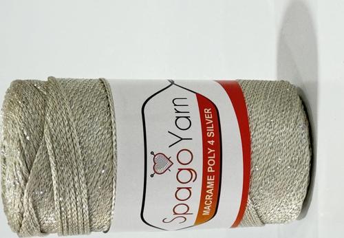 Spago Poly 4 Silver Simli Polyester Makrome İpliği 4No 016
