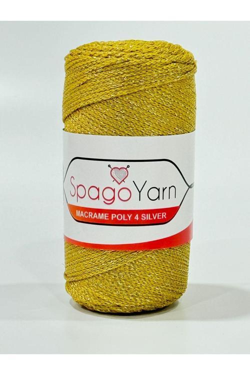 Spago Poly 4 Silver Simli Polyester Makrome İpliği 4No 050