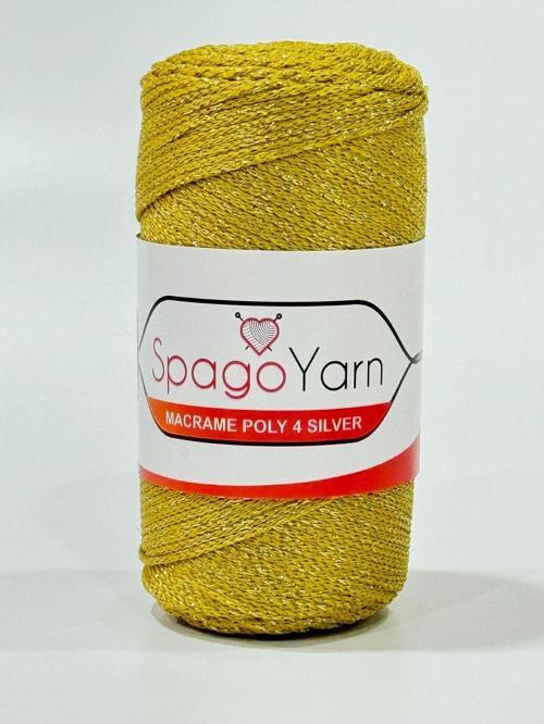 Spago Poly 4 Silver Simli Polyester Makrome İpliği 4No 050