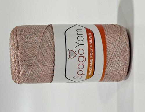 Spago Poly 4 Silver Simli Polyester Makrome İpliği 4No 070