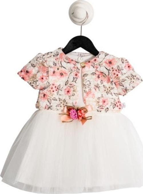 Yazlık Baskılı Petek Simli Hırkalı Elbise Somon