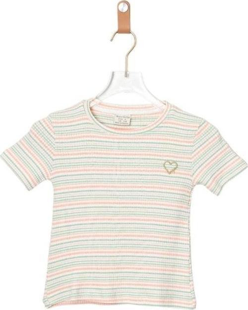 ÇİZGİLİ KIZ ÇOCUK TSHIRT Somon