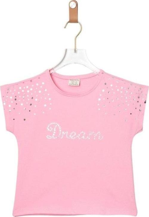 DIVA PARILTILI CROP TSHİRT Pembe
