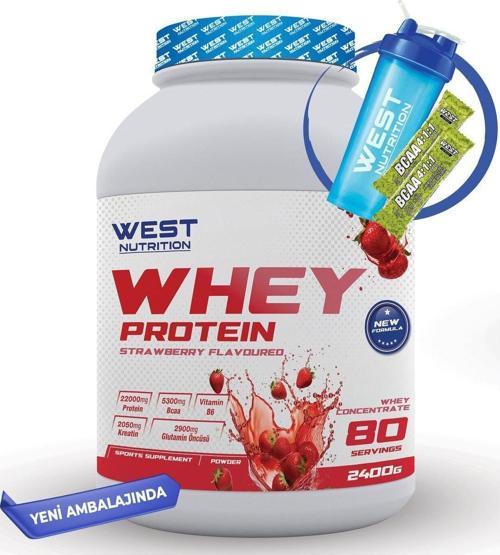 Whey Protein Tozu 2400 Gr 80 Servis Çilek Aromalı