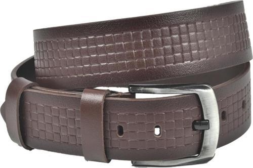 Erkek Kahve Hakiki Manda Derisi Kot Kemeri 4,5 cm Kare Desenli Spor Kot Kemeri 2402632
