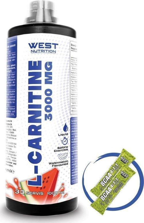 L-Karnitin ( L-Carnitine ) 3000 Mg 1000 Ml 33 Servis Karpuz Aromalı