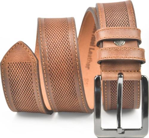 Erkek Taba Orjinal Deri Kemer 4 cm Özel Yapım Motifli Hakiki Deri Spor Kemer 2502651