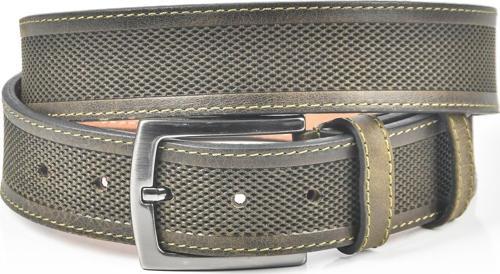 Erkek Yeşil Orjinal Deri Kemer 4 cm Özel Yapım Motifli Hakiki Deri Spor Kemer 2502651