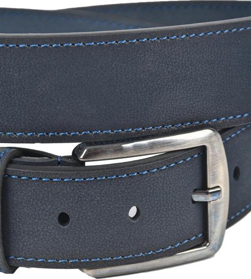 Erkek Lacivert 4 cm Eninde Suni Deri Kemer Yanları Dikişli Spor Kemer 2502652