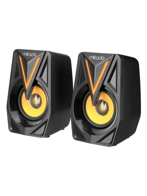 Md-S23 Glare 2.0 Multimedia 3W-2 Siyah Usb Rgb Işıklı Gaming Speaker Hoparlör Stereo Giriş
