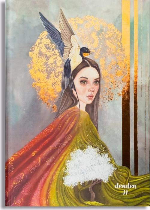 Sert Kapaklı Not Defteri Ayla Acet Yaldız Seri Kalp Atışı 17X24 Cm