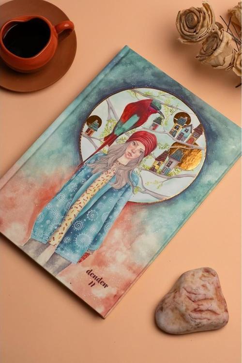 Sert Kapaklı Not Defteri Ayla Acet Yaldız Seri Düş Çizgisi 17X24 Cm