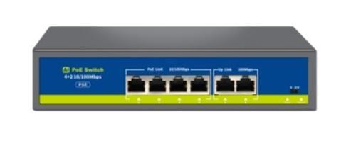 Nvc-Hif0420Fbl-C 4 Port Poe+ 10-100 Mbps 2 Port 10-100 Mbps Uplink Switch 65W