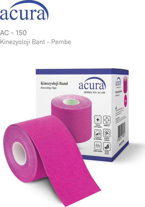 Ac-150 Yüz & Vücut Uyumlu Hipoalerjenik Kinesyo Tape Ağrı Bandı 5M X 5Cm