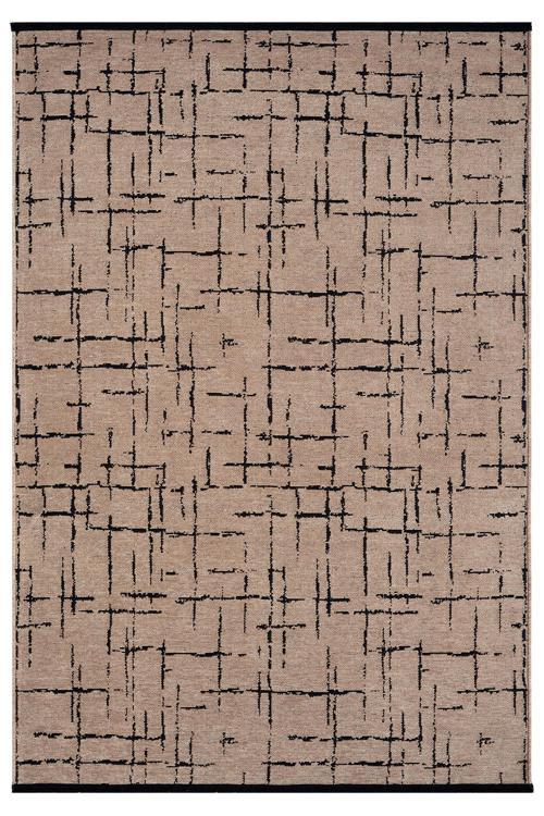 Gaia Bej Halı Yıkanabilir Kaymaz Taban Şönil Kilim Dokuma Pamuk Taban Kilim 10119