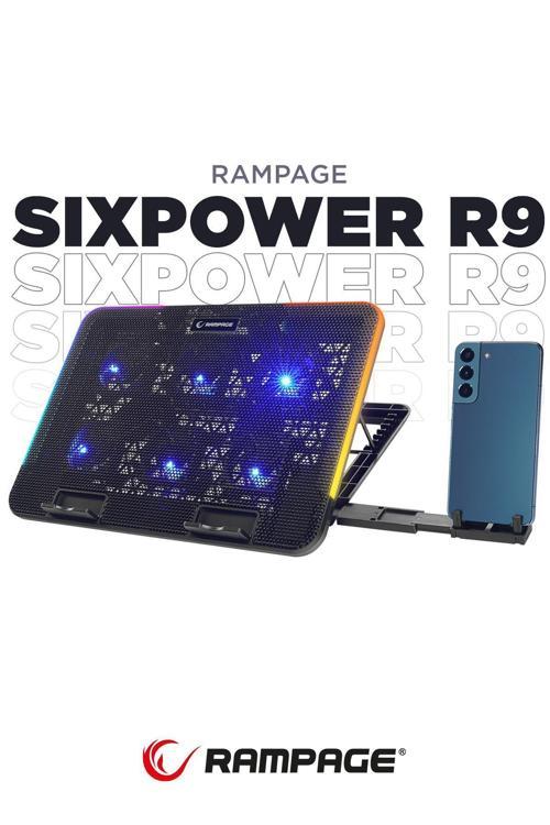 Sixpower R9 Rgb 6 Fan Telefon Tutuculu 15,6 Inç Notebook Soğutucu Stand