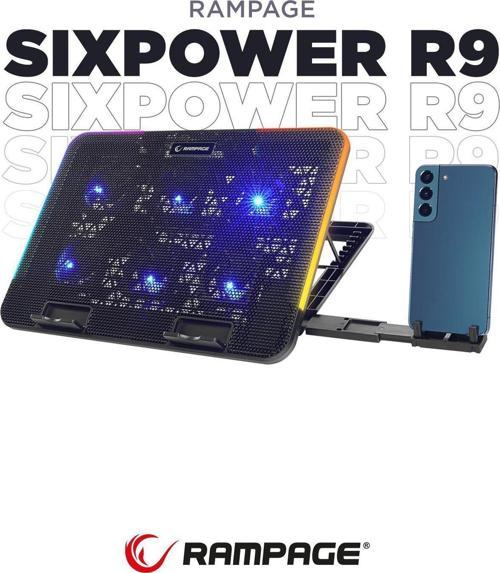 Sixpower R9 Rgb 6 Fan Telefon Tutuculu 15,6 Inç Notebook Soğutucu Stand