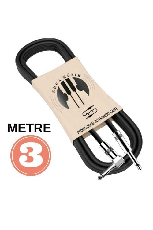 Gitar Jack Kablo Çelik Uç Düz/l 10ft-3m Elektro Akustik Bağlama Keman Amfi & Mixer Uyumlu Jak Kablo