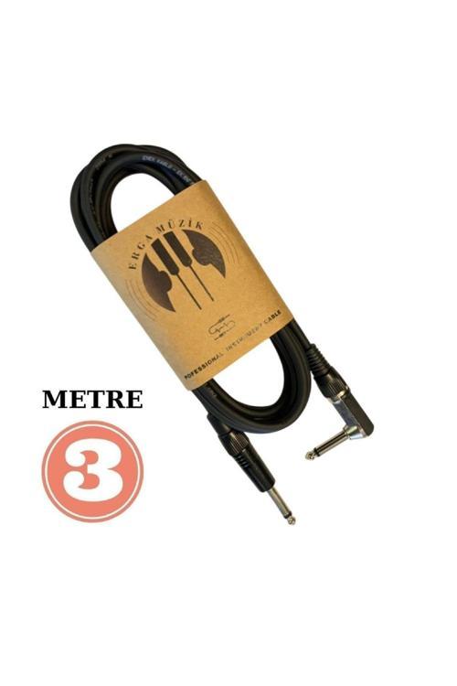 Gitar Jack Kablosu 3M Düz-L Elektro Akustik Bas Bağlama Keman Kemençe Amfi&Mixer Uyumlu Jack Kablosu