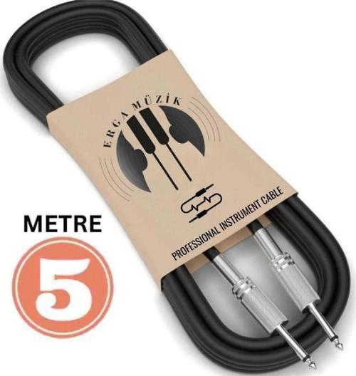 Gitar Jack Kablosu 5M - Elektro Akustik Bas Bağlama Keman Kemençe Amfi & Mixer Uyumlu Jack Kablosu