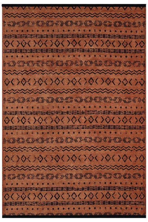 Gaia Kiremit Halı Yıkanabilir Kaymaz Taban Şönil Kilim Dokuma Pamuk Taban Kilim 10319