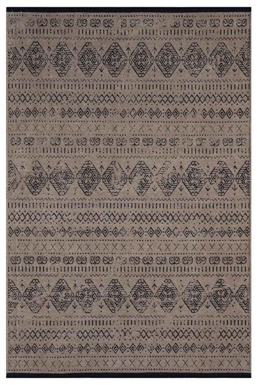 Gaia Bej Halı Yıkanabilir Kaymaz Taban Şönil Kilim Dokuma Pamuk Taban Kilim 10354