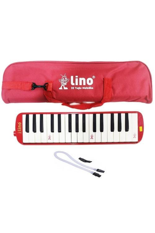 Lino Kırmızı Melodika 32 Tuşlu Bez Çantalı