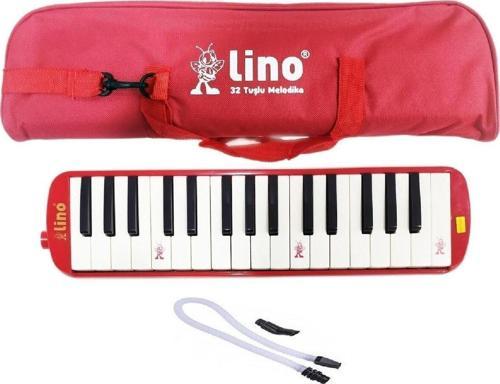 Lino Kırmızı Melodika 32 Tuşlu Bez Çantalı