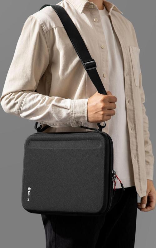 Fancy Case A06 12.9 Inç Omuz Askılı Siyah Ipad Pro Çantası Kılıf - B07B1D1