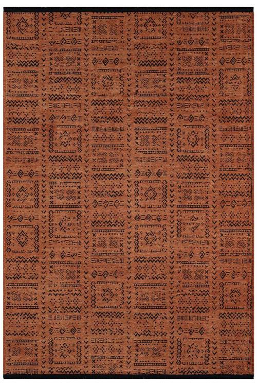 Gaia Kiremit Halı Yıkanabilir Kaymaz Taban Şönil Kilim Dokuma Pamuk Taban Kilim 10320