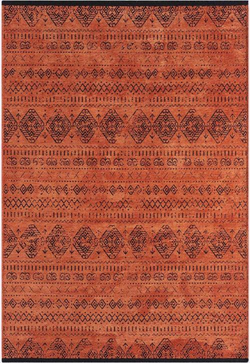 Gaia Kiremit Halı Yıkanabilir Kaymaz Taban Şönil Kilim Dokuma Pamuk Taban Kilim 10322