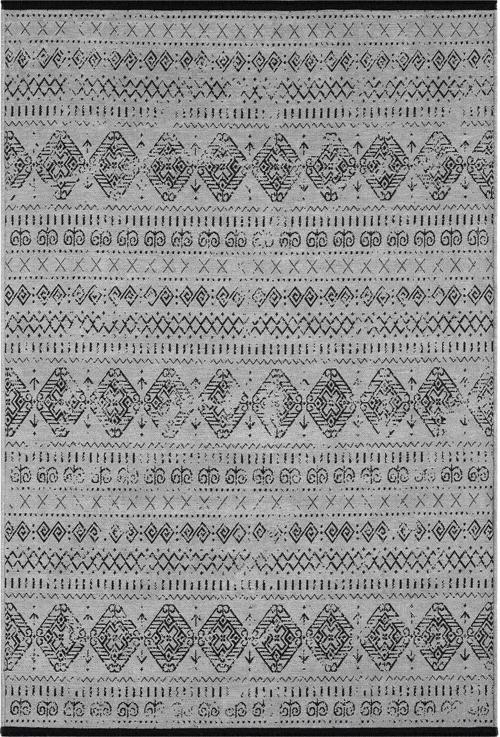 Gaia Gri Halı Yıkanabilir Kaymaz Taban Şönil Kilim Dokuma Pamuk Taban Kilim 10338