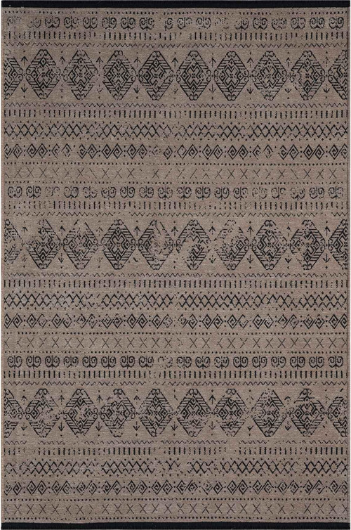 Gaia Bej Halı Yıkanabilir Kaymaz Taban Şönil Kilim Dokuma Pamuk Taban Kilim 10354