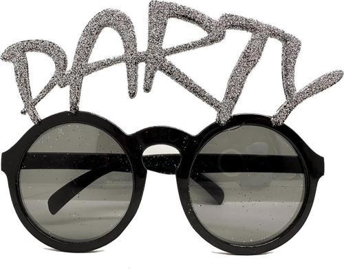 Gümüş Simli Party Yazılı Parti Gözlüğü Show 15x7 Cm